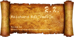 Reichard Kálmán névjegykártya