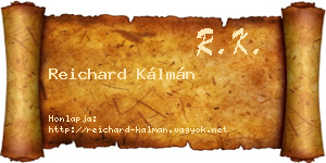 Reichard Kálmán névjegykártya